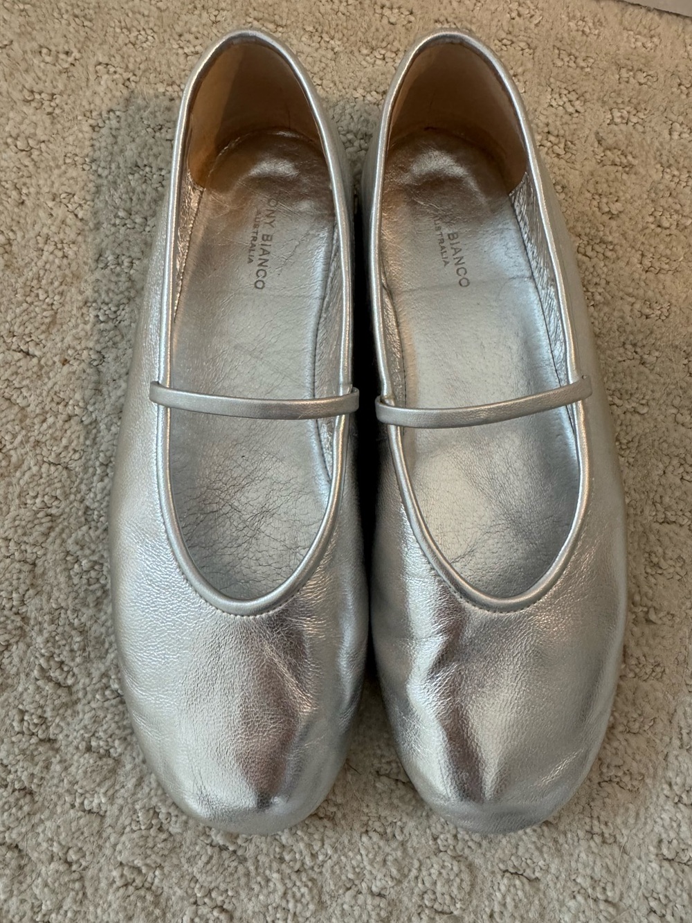 Tony Bianco Martinez Ballet Flat Silver Shimmer Women’s Size 7